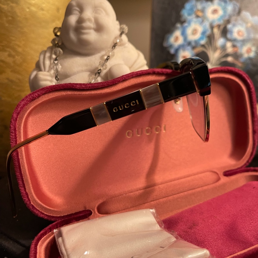 💚Gucci Unisex Metal/Pearl Embellished Frames - Picture 3 of 6